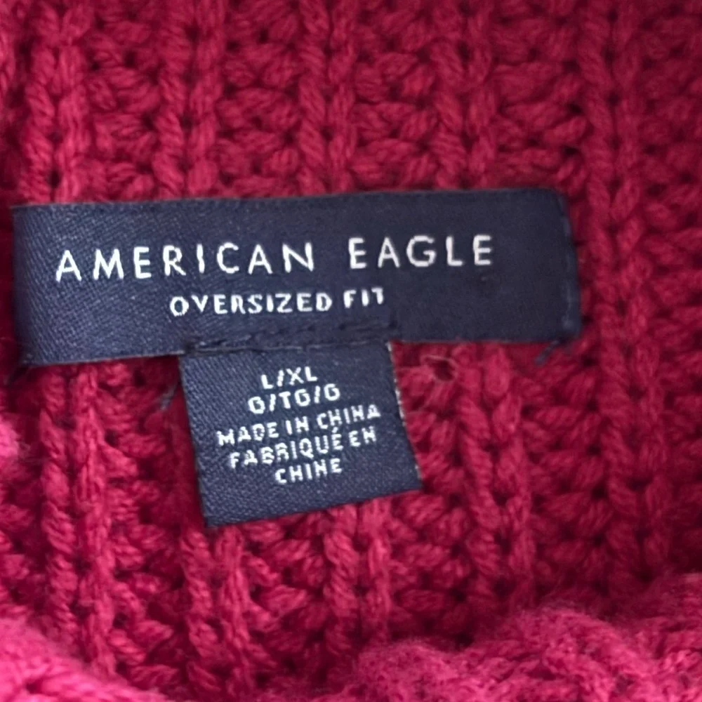American Eagle Red Mock neck sweater women’s size large xl